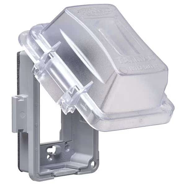 While In Use Weatherproof Cover, 1 Gang, 5-29/32 in H, 4-3/16 in W, GCFI, Polycarbonate, Clear