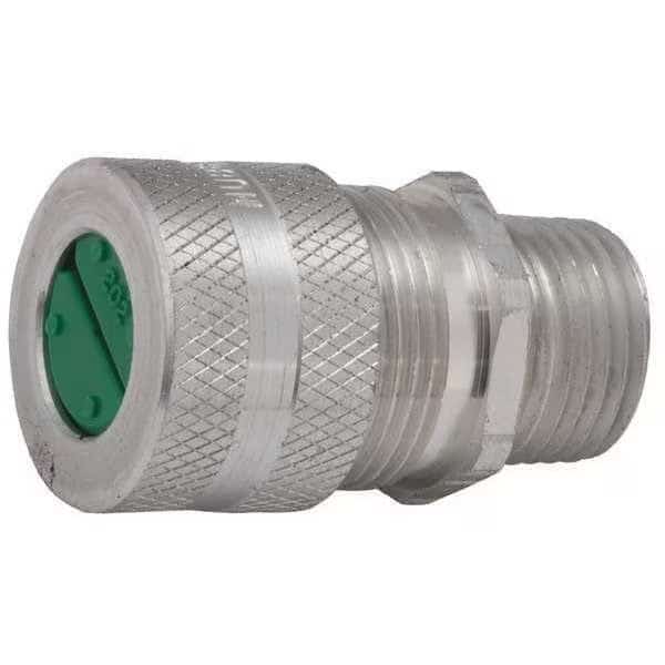 Cord Connector, Silver, 7/8" L, Aluminum, RACO, Mfr# 4801-3