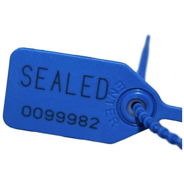 Adjustable Plastic Equilok Seal, 7", HDPE, Blue, 7 Digits, PK100