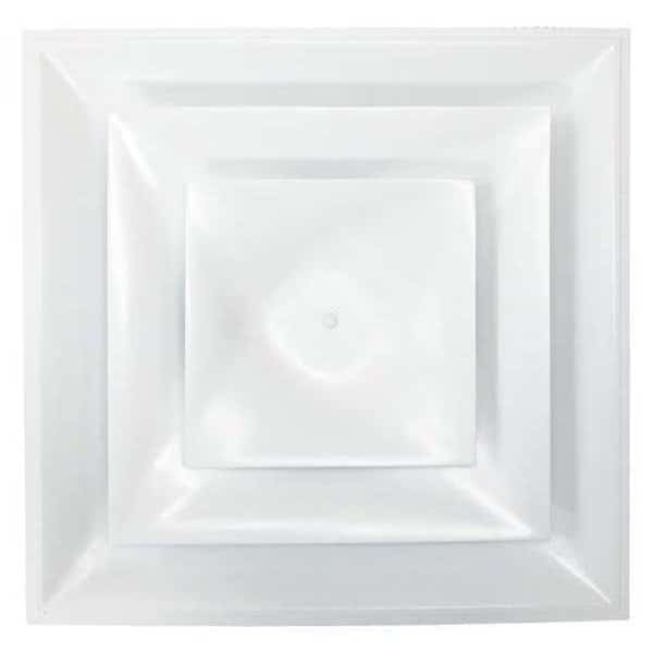 14 in Square 3 Cone Ceiling Diffuser, White, AMERICAN LOUVER, Mfr# STR-C-14W