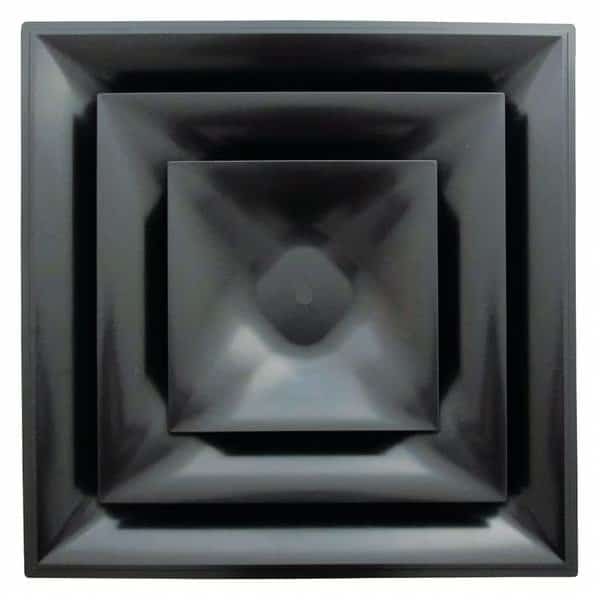 12 in Square 3 Cone Diffuser, Black