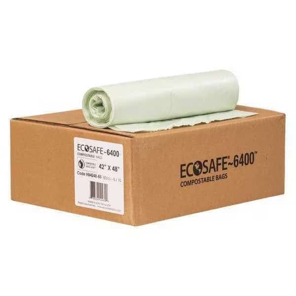 55 gal Trash Bags, 42 in x 48 in, Extra Heavy-Duty, 0.85 mil, Green