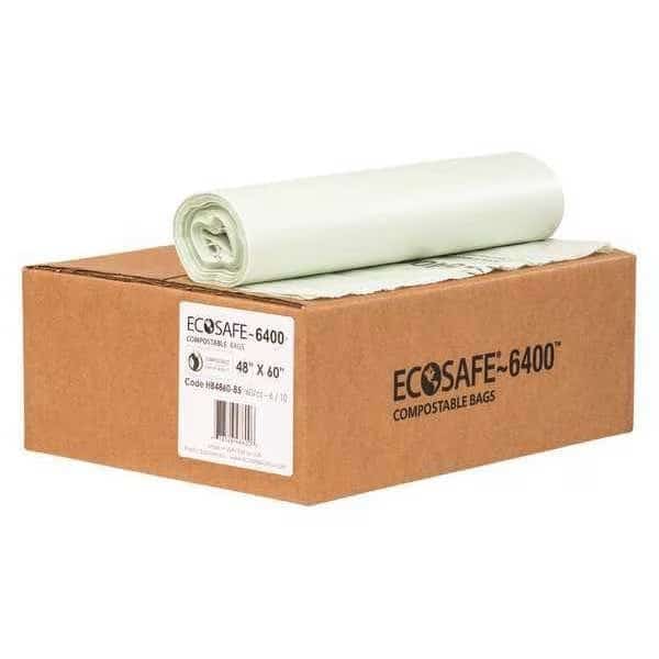 64 gal Trash Bags, 48 in x 60 in, Extra Heavy-Duty, 0.85 mil, Green