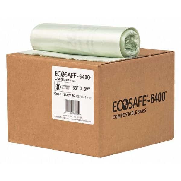 Trash Bag,35 gal.,Green,PK135, Mfr#: HB3339-8, ECOSAFE-6400