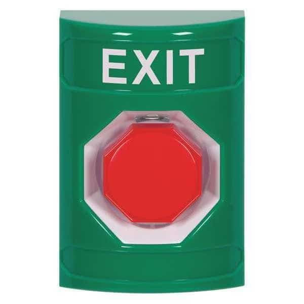 Exit Push Button, Green, Polycarbonate