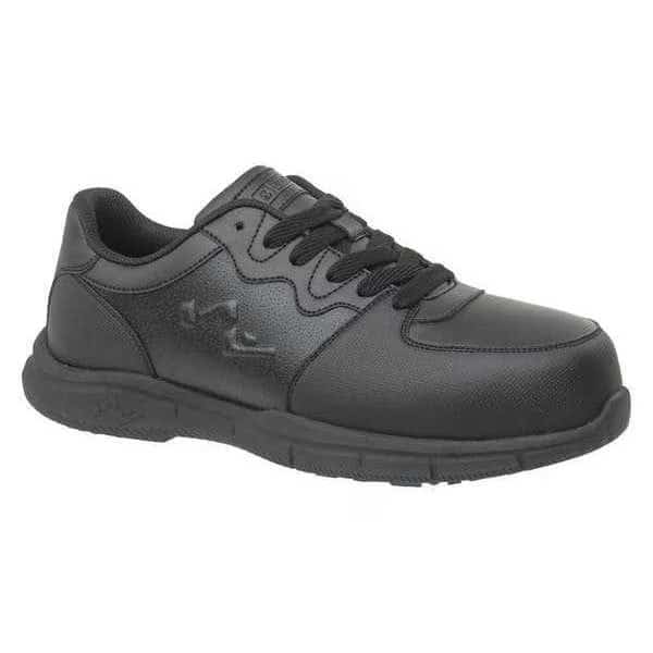 Men's Athletic Shoe, Composite Toe, Leather Upper, Rubber Outsole, Lace Up, Black, 7 1/2 Medium