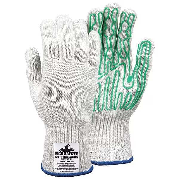 Cut Resistant Coated Left Hand Glove, Cut Level A6 , Silicone , Fish Net , M