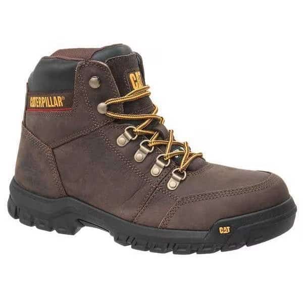 Size 8-1/2 Men's 6 in Work Boot Steel Work Boot, Seal Brown, CAT FOOTWEAR, Mfr# P90803