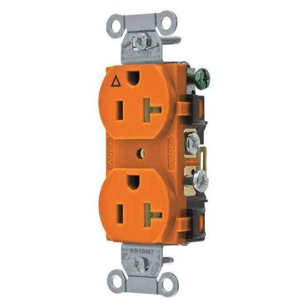Straight Blade Receptacle, 5-20R, 20 A, 125V AC, 2 Pole, 3 Wire, Flush Mount, Single