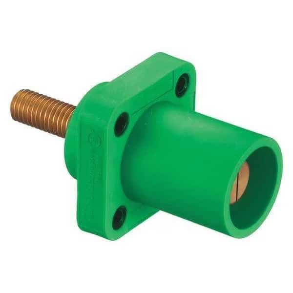Angled Receptacle, Grn, Male, Threaded Stud