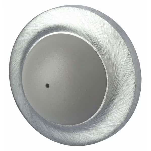 Convex Door Stop with Bumper, Brass, Gray, 1"H x 2-7/16"W