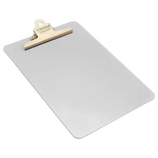 9" x 12-1/2" Detectable Clipboard, White