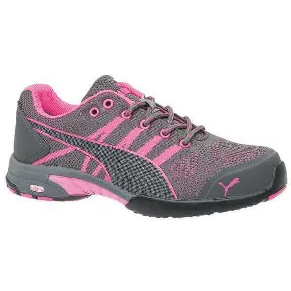 Women's Athletic Shoe, 10 Fabric Upper, Steel Toe, 4 in H, Gray, 642915
