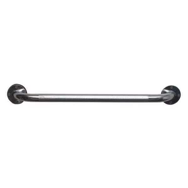 Knurled Grab Bar, 24" L, Steel, Chrome plated