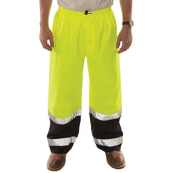 High-Visibility Pants, XL, Black; Green; Yellow, Polyurethane