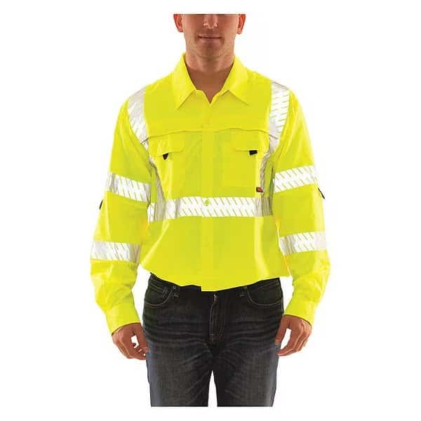 Job Sight Sweatshirt, Size XL, Hi-Vis Green/Yellow
