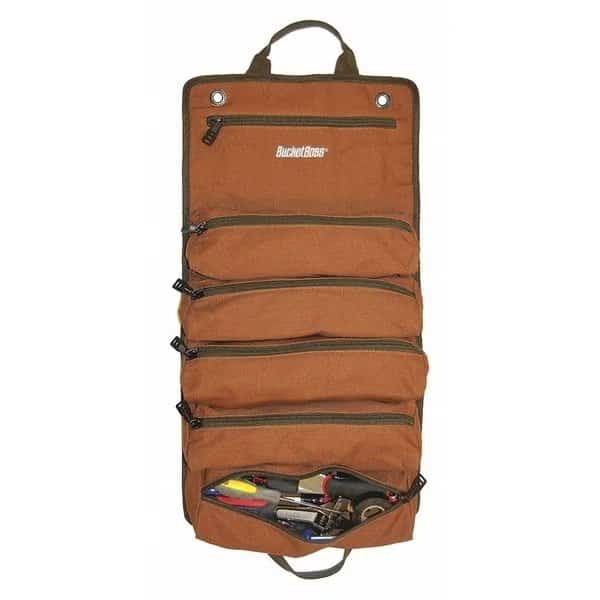 Tool Pouch, Wrench Roll, Brown, Canvas, 6 Pockets