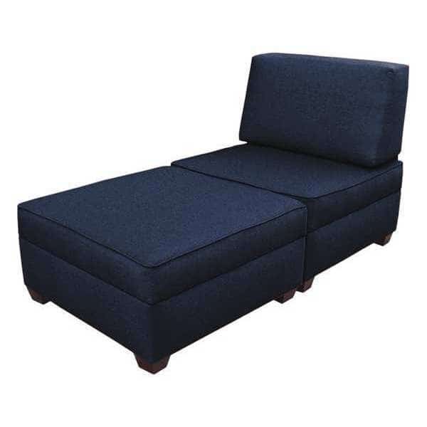 36" x 72"Chaise Sleeper with Storage, Ocean Blue