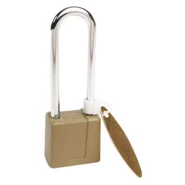 Padlock, Keyed Different, Long Shackle, Rectangular Hardened Steel Body, Hardened Steel Shackle