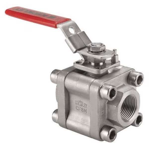 1-1/4" FNPT Stainless Steel Ball Valve Inline
