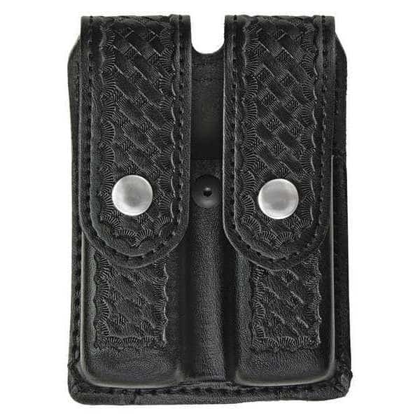 Magazine Pouch, Synthetic Leather, Black, M, Snap