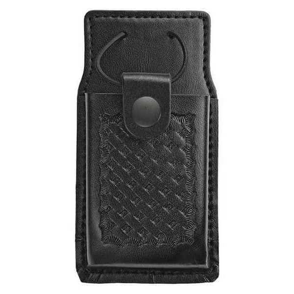 Radio Pouch, Leather, Black, M, Snap