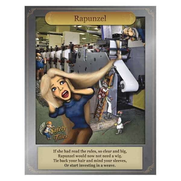 Safety Poster, Rapunzel - Tie Back Hair and Sleeves, Paper, 27 in W, 21 in H