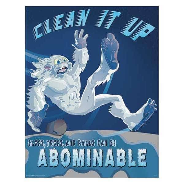 Safety Poster, Clean It Up, Paper, 27 in W, 21 in H