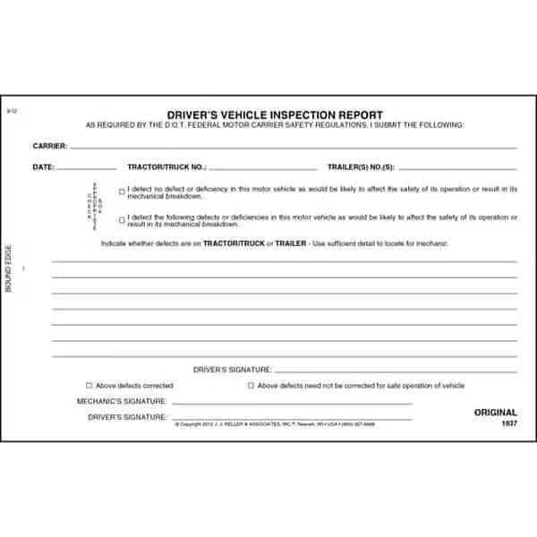 Simplified Vehicle Inspection Report