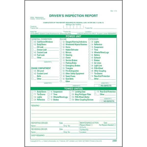 Detailed Vehicle Inspection Report, PK31