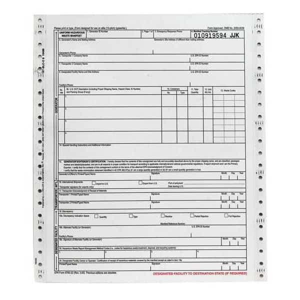 Uniform Hazardous Waste Manifest, PK500