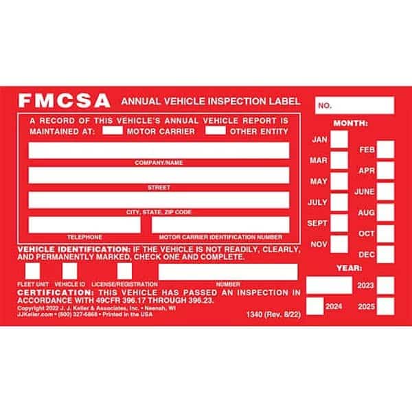 Vehicle Inspection Decal, Carbonless, 1 Plies, Aluminum Label, PK10