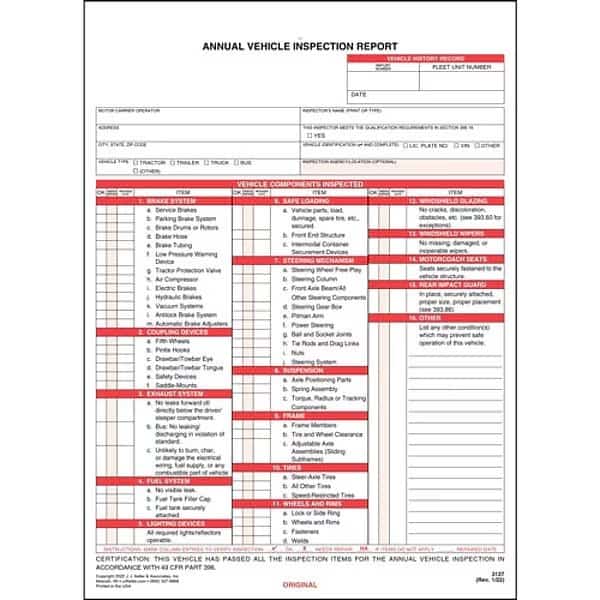 Vehicle Inspection Report, PK10