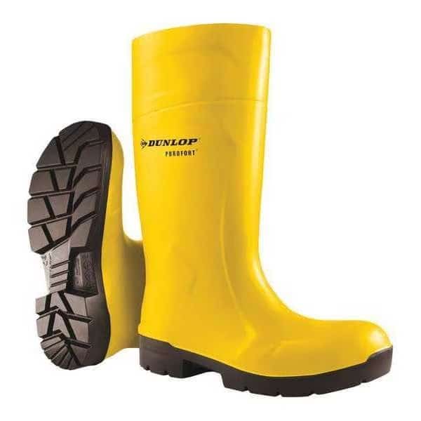 Unisex Tall Rubber Boots, 11 Steel Toe, 15" H, Yellow, 6123155