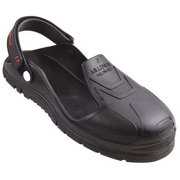 Overshoes, Steel Toe, PU Material, 2 in Height, Slip On Closure, Lug Sole, Black, 6-1/2 to 10