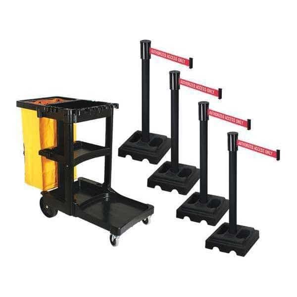 Barrier Systems, 15 ft Length, 40 in Post Height, Authorized Access Only