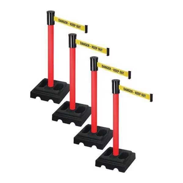 Barrier Systems, 15 ft Length, 37 in Post Height, Danger Keep Out