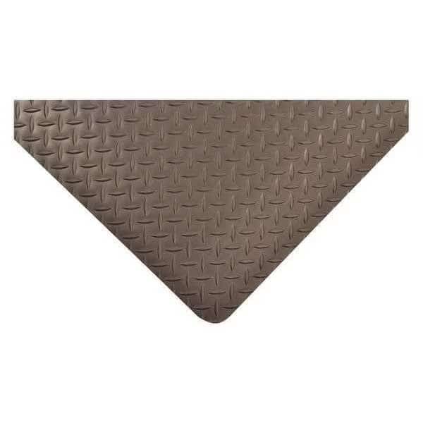 Antifatigue Mat, 8 ft. L x 2 ft. W, 1" Thickness, Vinyl, Diamond Plate, Black