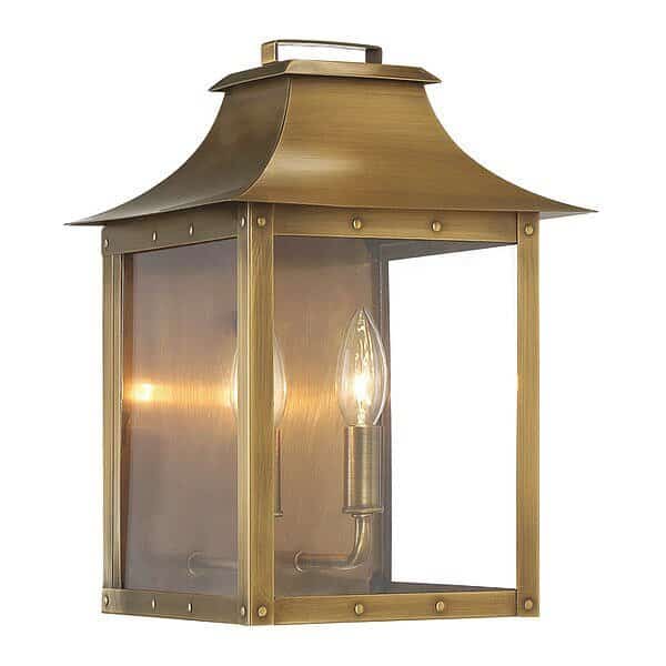 Pocket Wall Light, 2-Light, Aged Brass