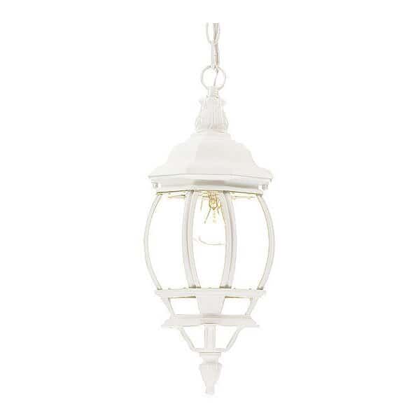 Hanging Light, 1-Light, Textured White, Width: 6-1/4"