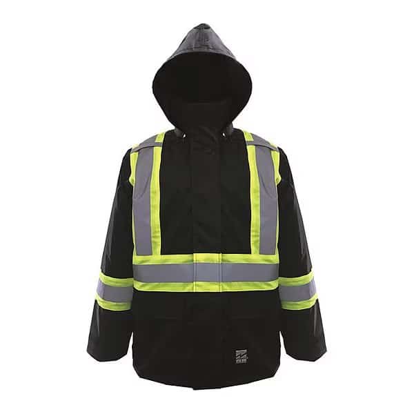Jacket, Polyester/PU, Black, 4XL