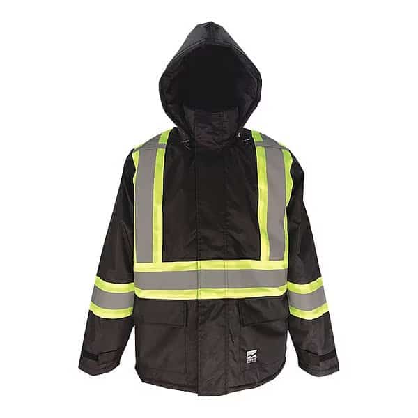 Jacket, Polyester/PU, Black, 2XL