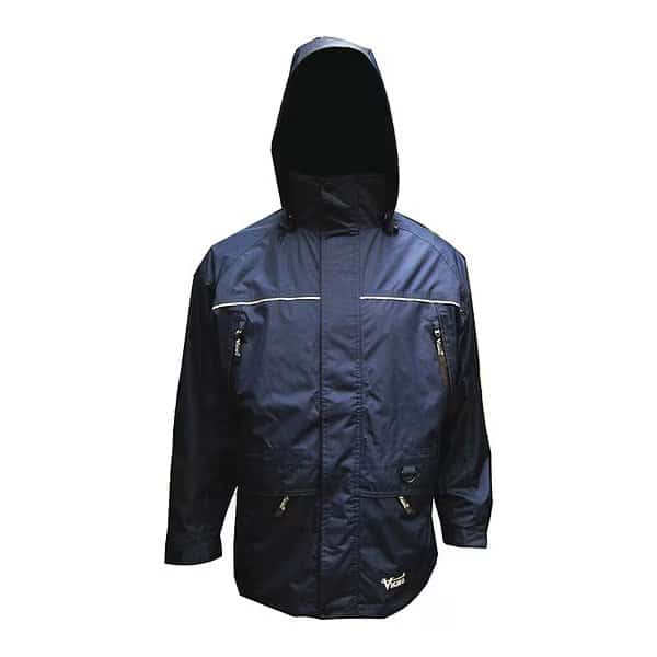 Jacket, Polyester/PVC, Adjustable Wrists With Hook-And-Loop, Zipper, Navy, 4Xl