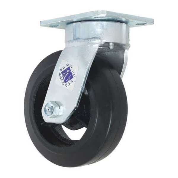Kingpinless Plt Cstr, Swvl, Rbr, 6", 410 lb