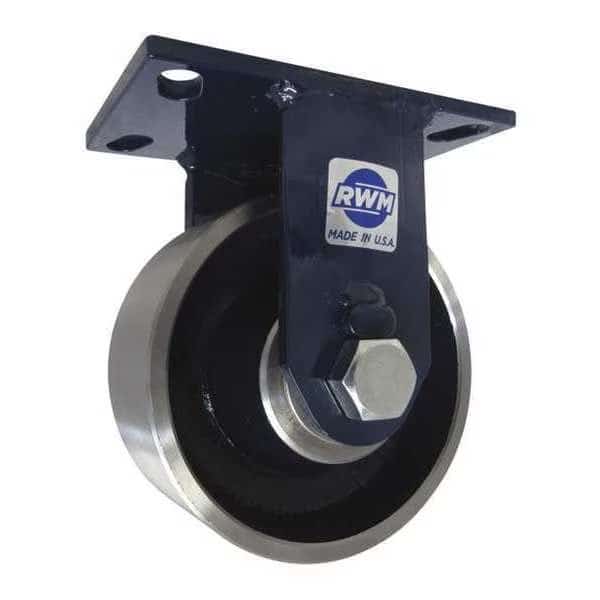 Rigid Plate Caster, Forged Steel, 5000 lb.