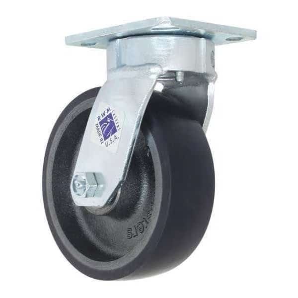 Kngpls Plt Cstr, Swvl, Poly, 6", 1230 lb, A