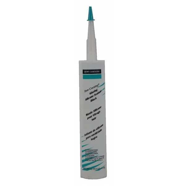 Silicone Glazing Sealant, 10 oz, Cartridge, Black, Silicone Base, Glazing