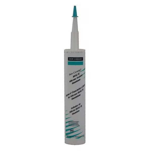Silicone Sealant, 10 oz, Cartridge, Aluminum Gray, Silicone Base, HVAC/R