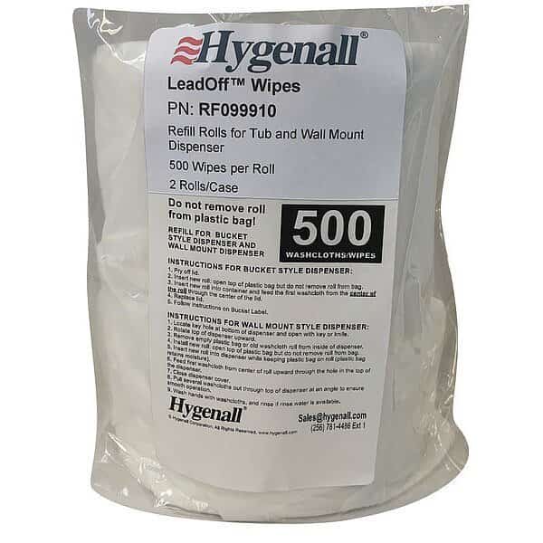 Lead Removing Wipes, Bag, PK2, Hygenall Leadoff, Mfr#: RF099910