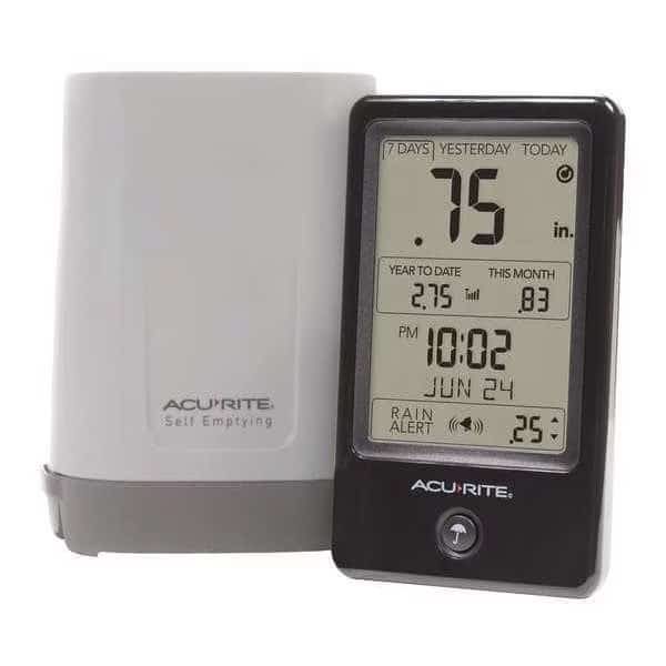Rain Gauge, 0 to 99.9" Range, LCD Display